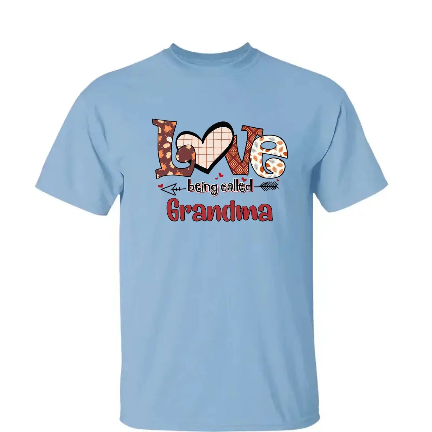 Hello Fall Love Being Called Grandma - Personalized Custom T Shirt - Gift for Grandma/Nana/Mimi, Mom, Wife, Grandparent Ezcustomize