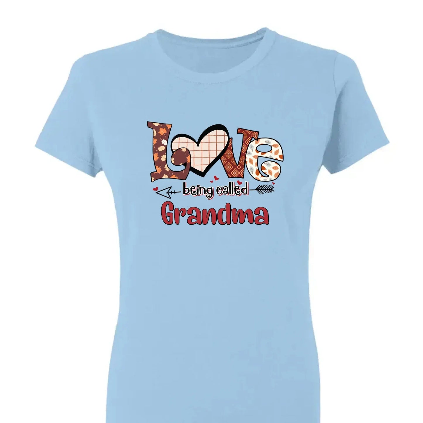 Hello Fall Love Being Called Grandma - Personalized Custom T Shirt - Gift for Grandma/Nana/Mimi, Mom, Wife, Grandparent Ezcustomize