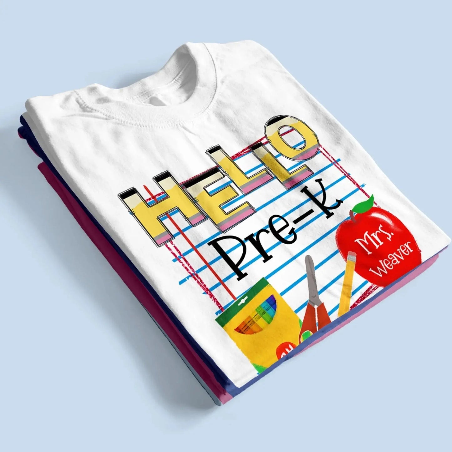 Hello Grade Back to School Shirt – Personalized Teacher T-Shirt with Custom Name & Grade, Gift for First Day of School Ezcustomize