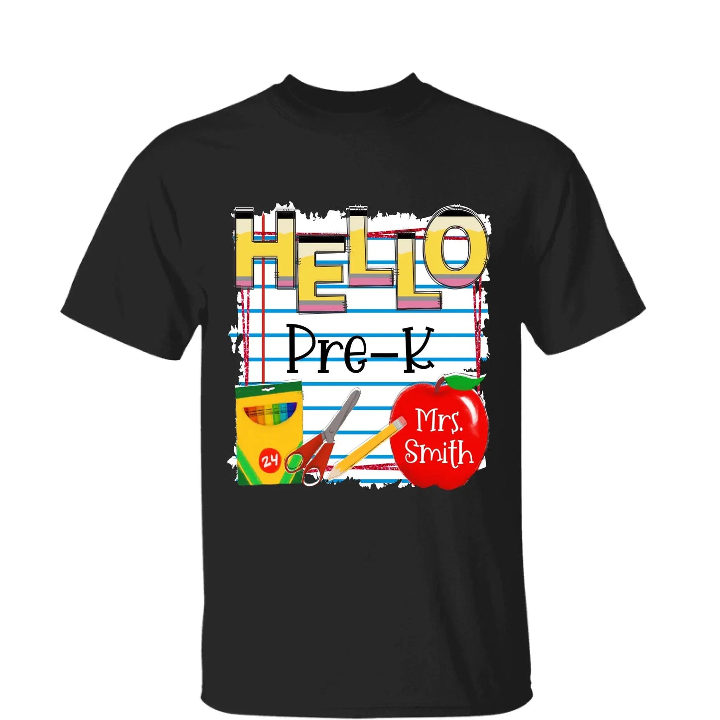Hello Grade Back to School Shirt – Personalized Teacher T-Shirt with Custom Name & Grade, Gift for First Day of School Ezcustomize
