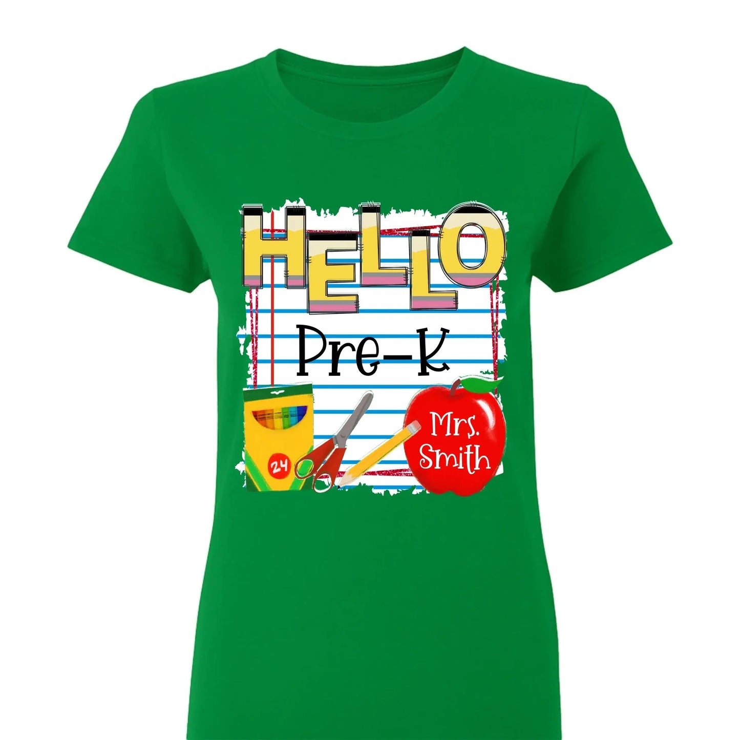 Hello Grade Back to School Shirt – Personalized Teacher T-Shirt with Custom Name & Grade, Gift for First Day of School Ezcustomize