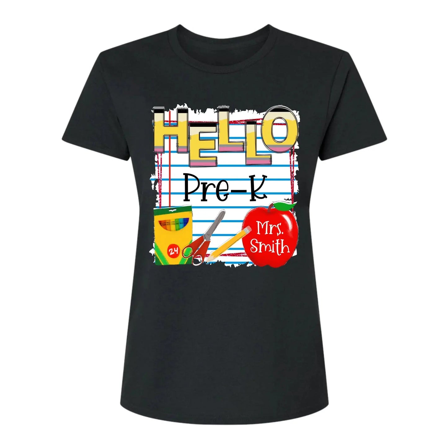 Hello Grade Back to School Shirt – Personalized Teacher T-Shirt with Custom Name & Grade, Gift for First Day of School Ezcustomize