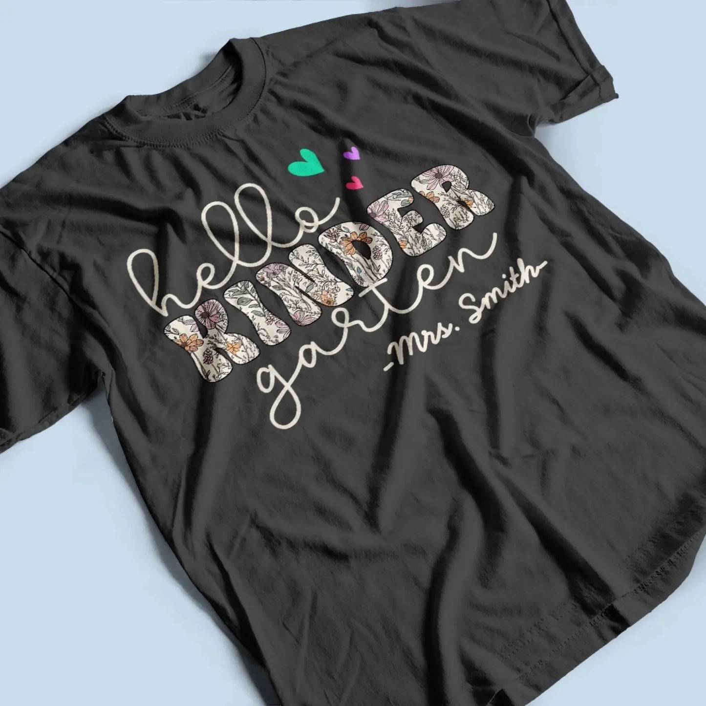 Hello Grade Teacher Shirt – Custom Back to School Floral Tee with Grade and Name, Gift for Preschool Pre-K Kindergarten Teachers Ezcustomize