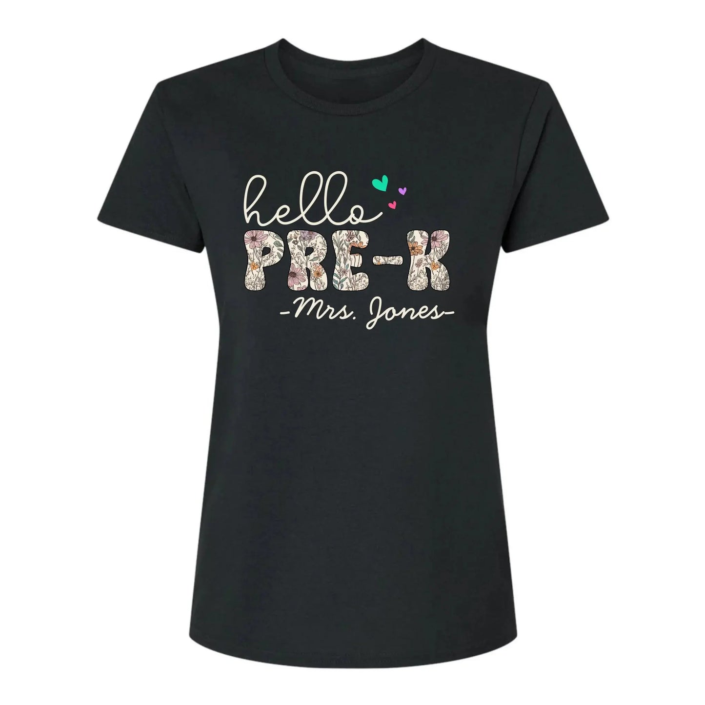 Hello Grade Teacher Shirt – Custom Back to School Floral Tee with Grade and Name, Gift for Preschool Pre-K Kindergarten Teachers Ezcustomize