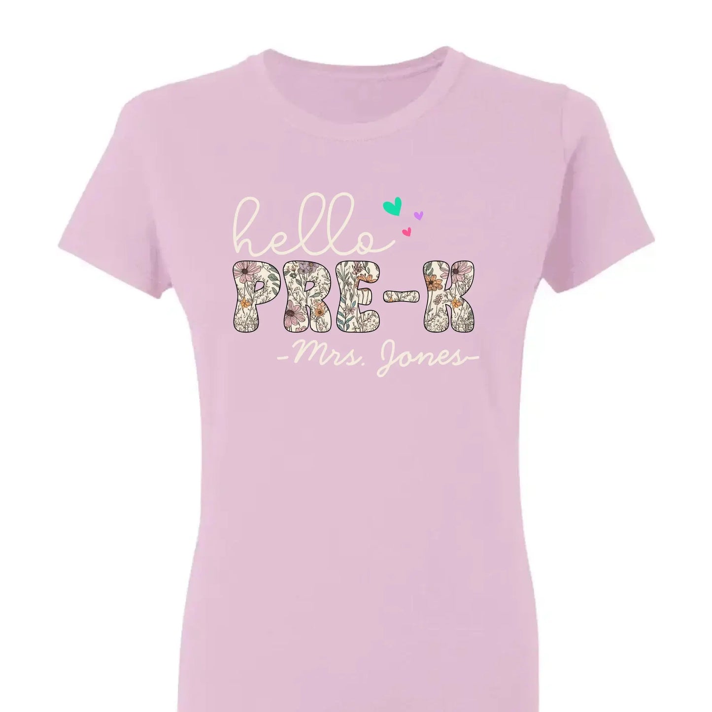 Hello Grade Teacher Shirt – Custom Back to School Floral Tee with Grade and Name, Gift for Preschool Pre-K Kindergarten Teachers Ezcustomize