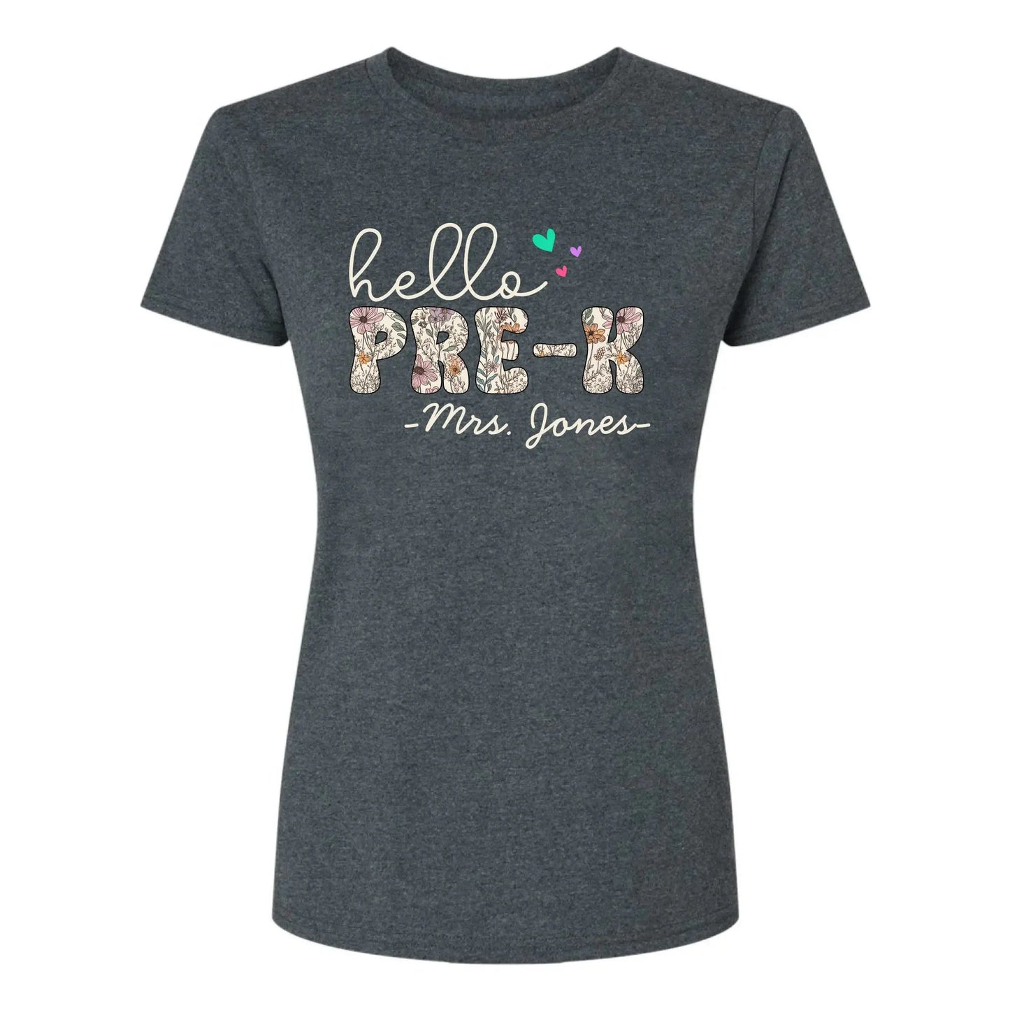 Hello Grade Teacher Shirt – Custom Back to School Floral Tee with Grade and Name, Gift for Preschool Pre-K Kindergarten Teachers Ezcustomize