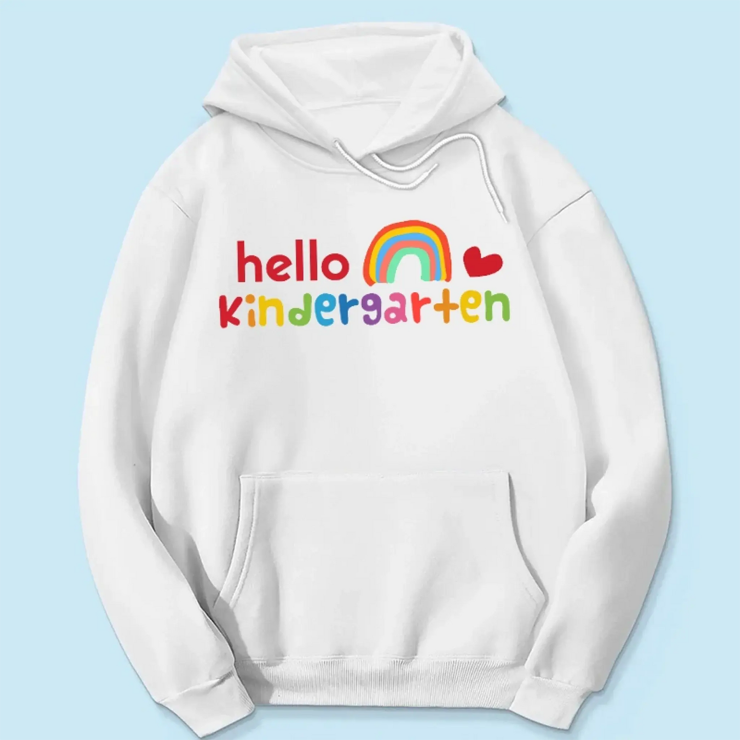 Hello Kindergarten Rainbow Shirt – Personalized Back to School T-Shirt – Cute First Day of School Gift for Kids, Girls or Boys Ezcustomize