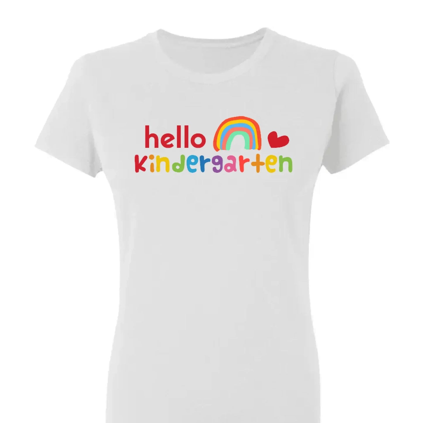 Hello Kindergarten Rainbow Shirt – Personalized Back to School T-Shirt – Cute First Day of School Gift for Kids, Girls or Boys Ezcustomize