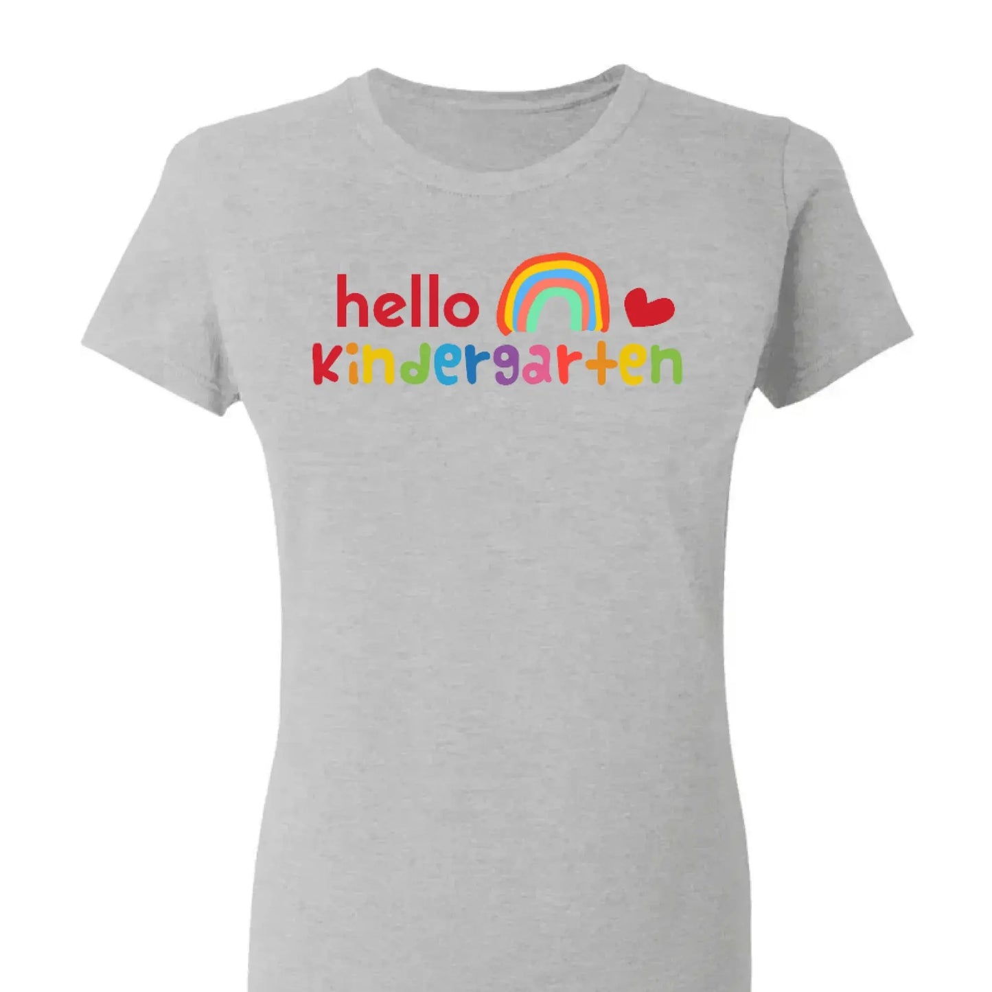 Hello Kindergarten Rainbow Shirt – Personalized Back to School T-Shirt – Cute First Day of School Gift for Kids, Girls or Boys Ezcustomize