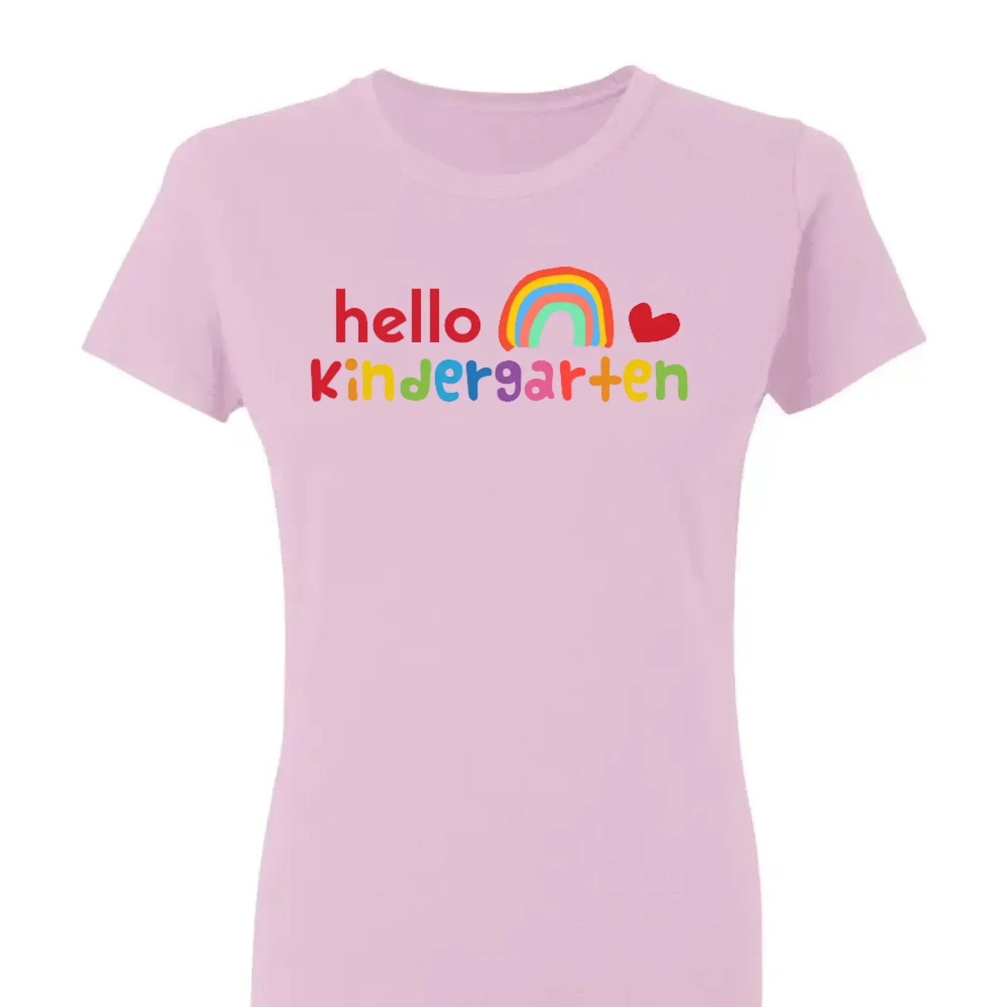 Hello Kindergarten Rainbow Shirt – Personalized Back to School T-Shirt – Cute First Day of School Gift for Kids, Girls or Boys Ezcustomize