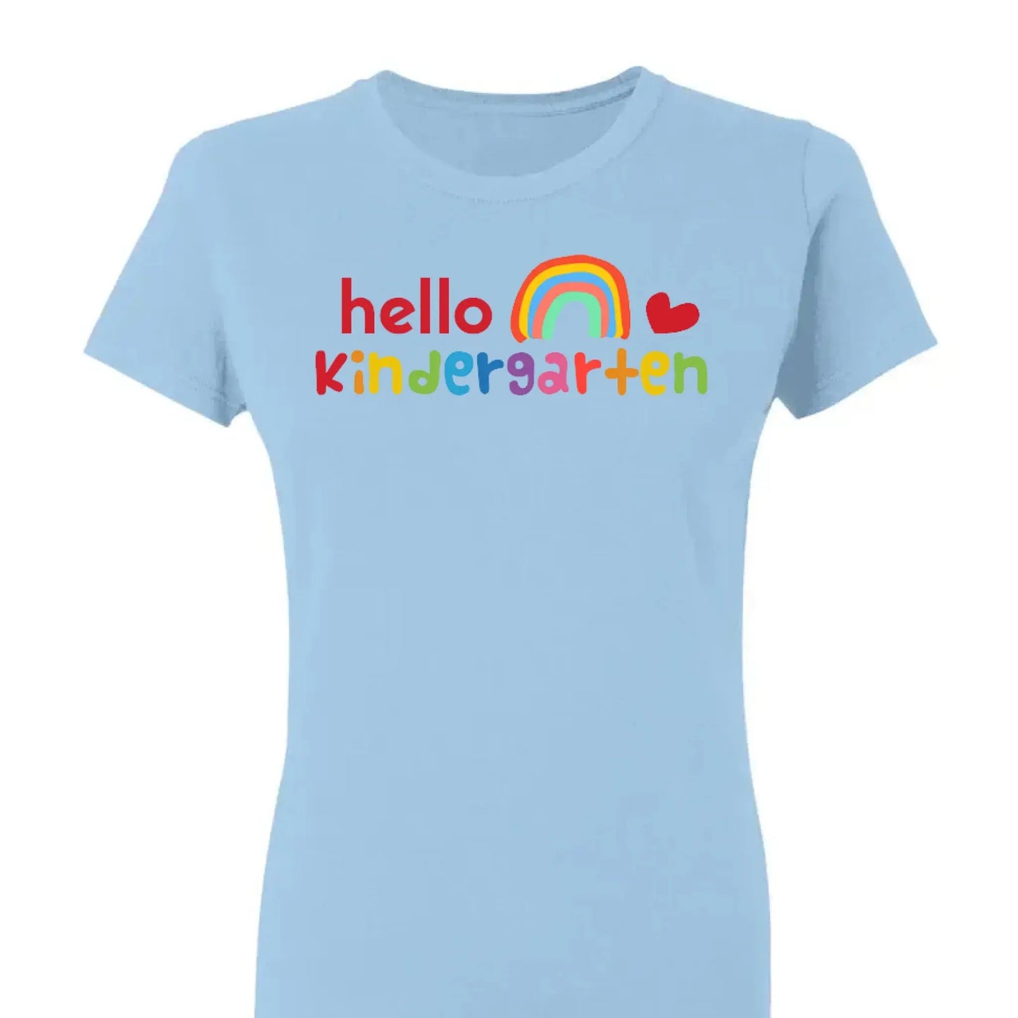 Hello Kindergarten Rainbow Shirt – Personalized Back to School T-Shirt – Cute First Day of School Gift for Kids, Girls or Boys Ezcustomize