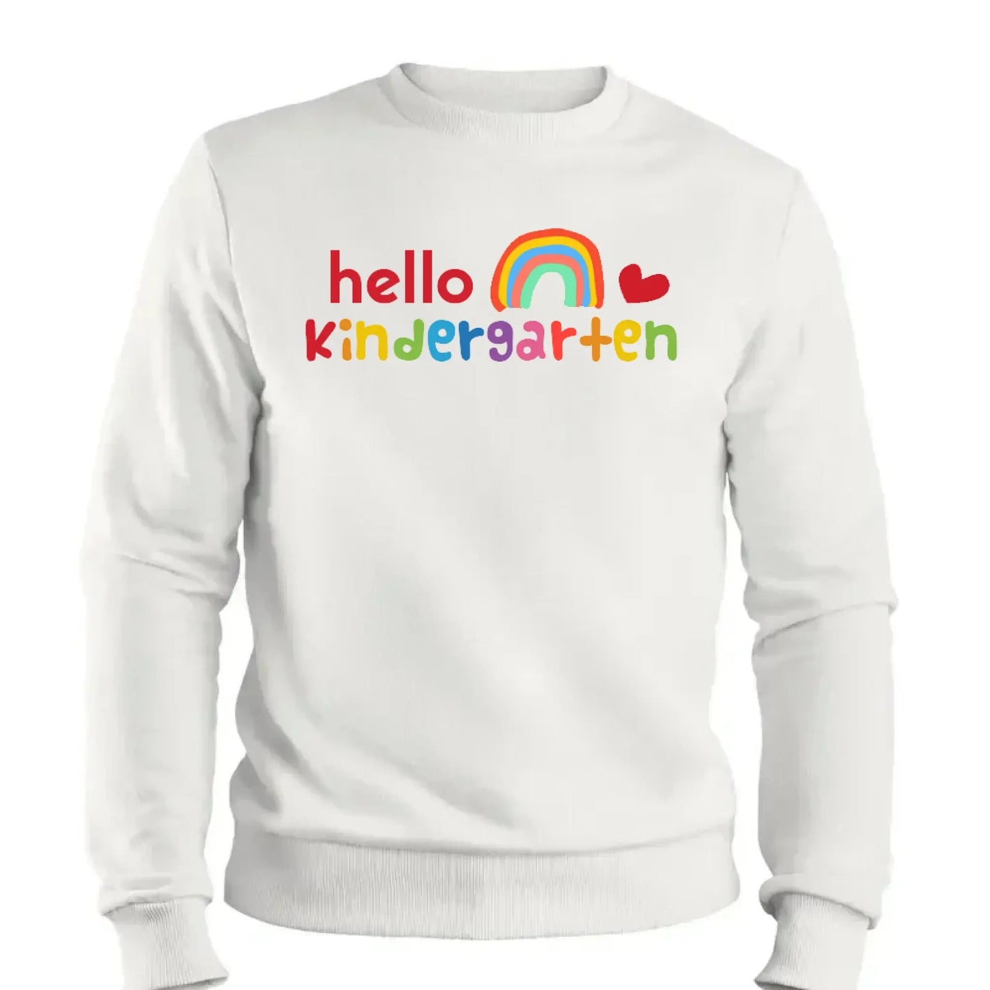 Hello Kindergarten Rainbow Shirt – Personalized Back to School T-Shirt – Cute First Day of School Gift for Kids, Girls or Boys Ezcustomize