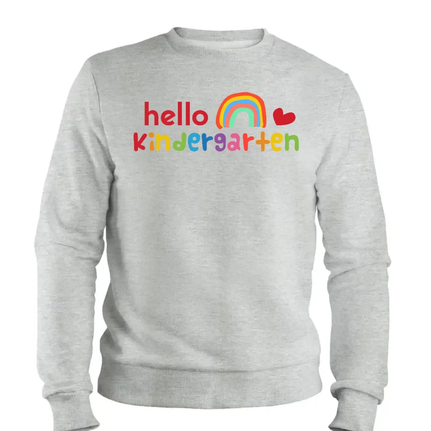 Hello Kindergarten Rainbow Shirt – Personalized Back to School T-Shirt – Cute First Day of School Gift for Kids, Girls or Boys Ezcustomize