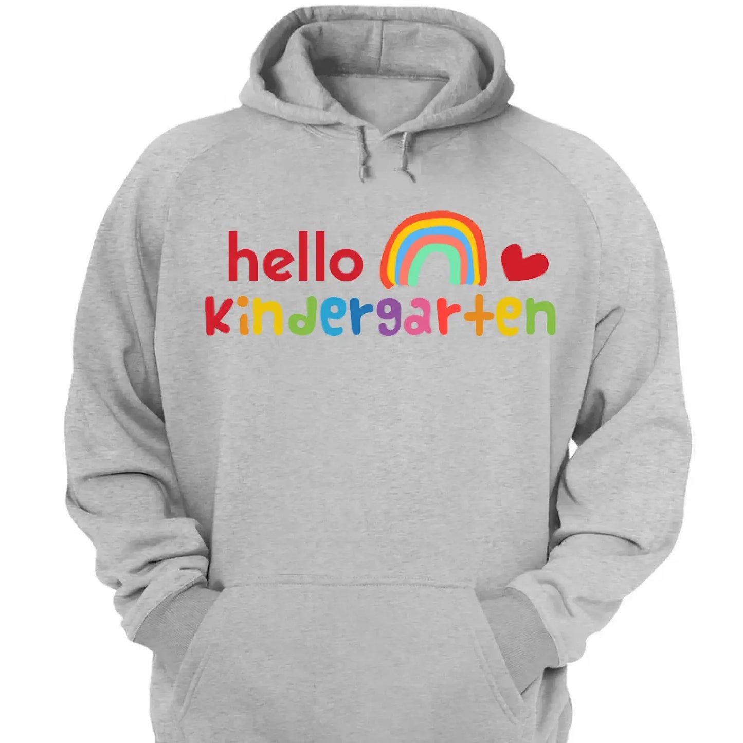 Hello Kindergarten Rainbow Shirt – Personalized Back to School T-Shirt – Cute First Day of School Gift for Kids, Girls or Boys Ezcustomize