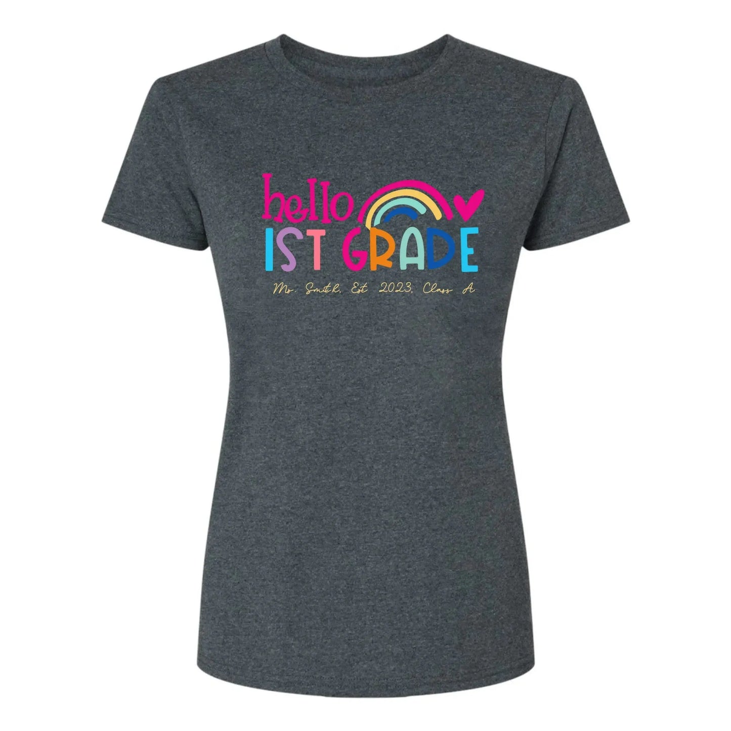 Hello Kindergarten Shirt – Personalized Rainbow T-Shirt for Teachers, Custom Back to School Gift for Pre-K, Preschool, or Kindergarten Ezcustomize