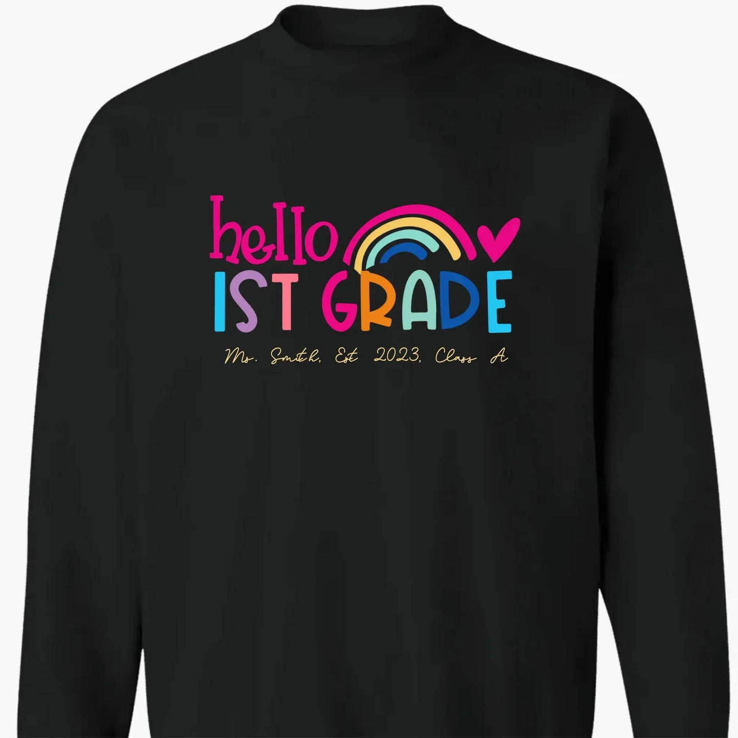 Hello Kindergarten Shirt – Personalized Rainbow T-Shirt for Teachers, Custom Back to School Gift for Pre-K, Preschool, or Kindergarten Ezcustomize