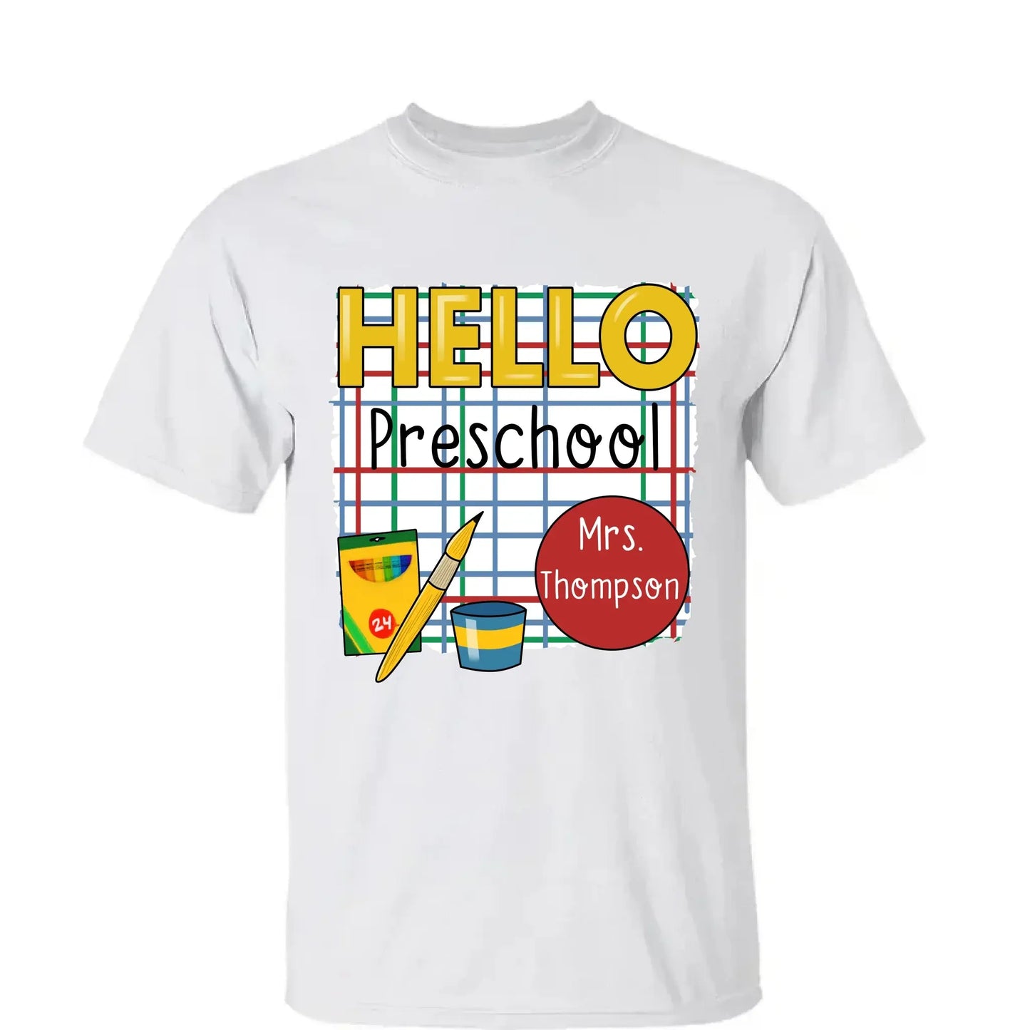 Hello School Back to School Shirt – Personalized Teacher T-Shirt with Name & Grade, First Day of School Outfit Ezcustomize