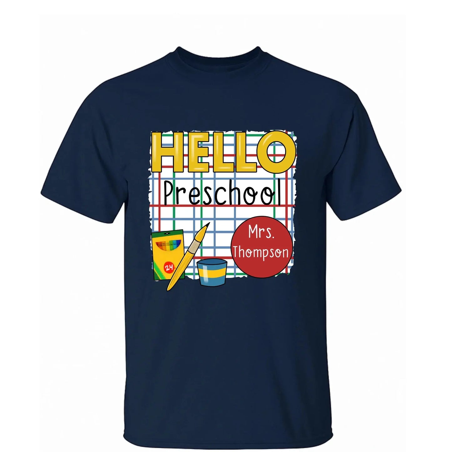 Hello School Back to School Shirt – Personalized Teacher T-Shirt with Name & Grade, First Day of School Outfit Ezcustomize
