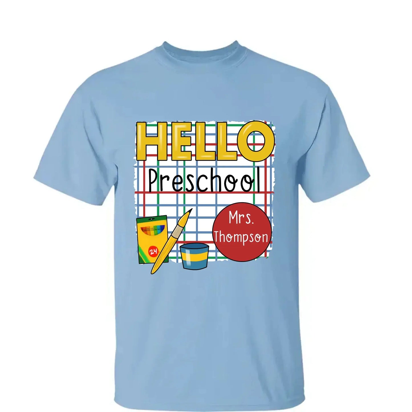 Hello School Back to School Shirt – Personalized Teacher T-Shirt with Name & Grade, First Day of School Outfit Ezcustomize