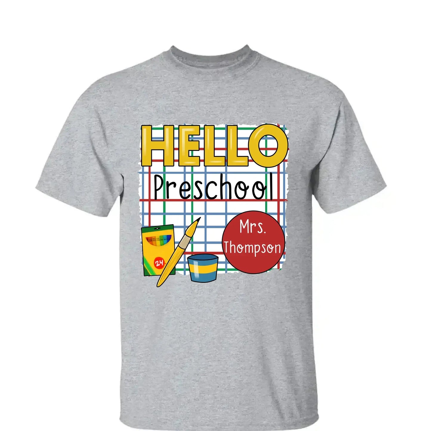 Hello School Back to School Shirt – Personalized Teacher T-Shirt with Name & Grade, First Day of School Outfit Ezcustomize