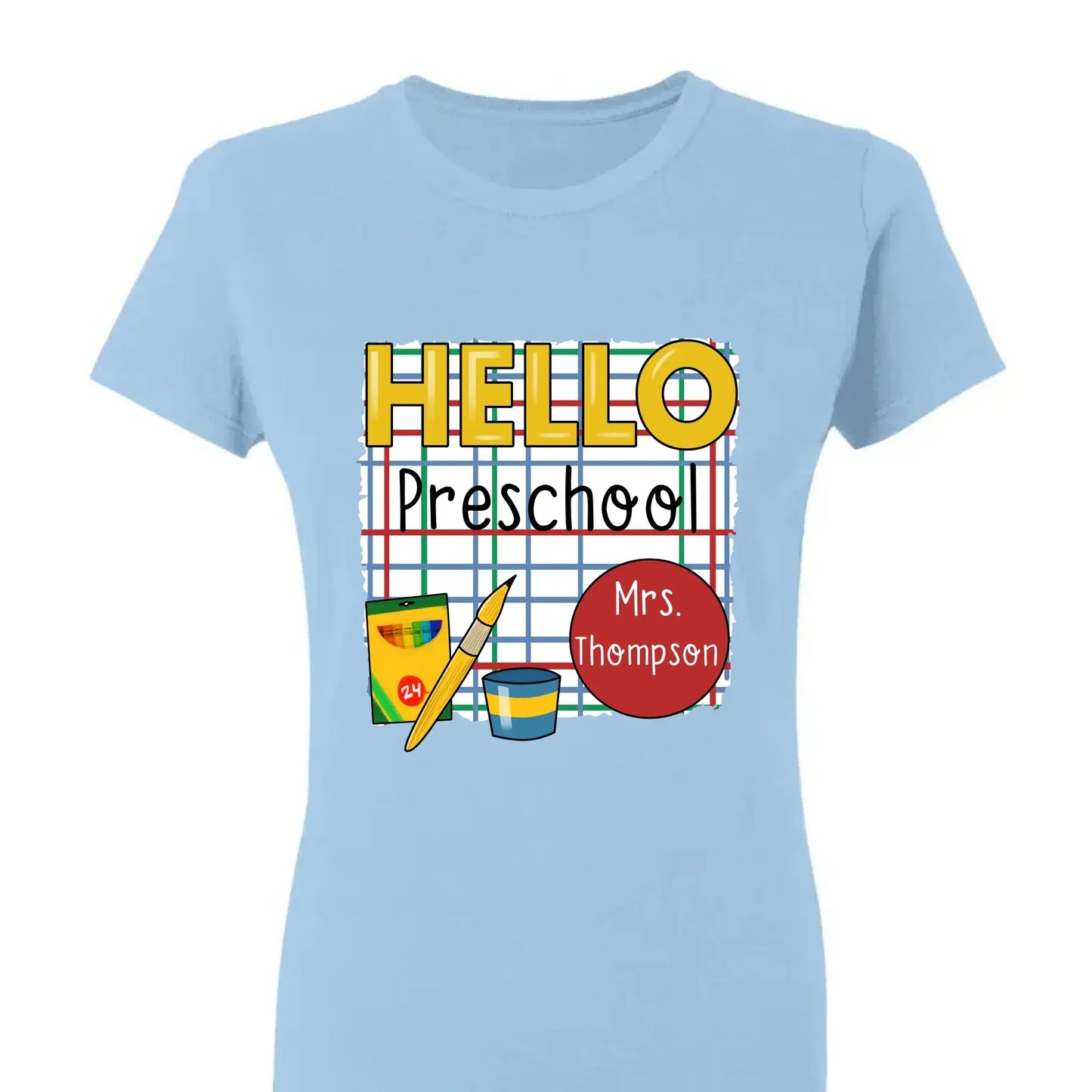 Hello School Back to School Shirt – Personalized Teacher T-Shirt with Name & Grade, First Day of School Outfit Ezcustomize