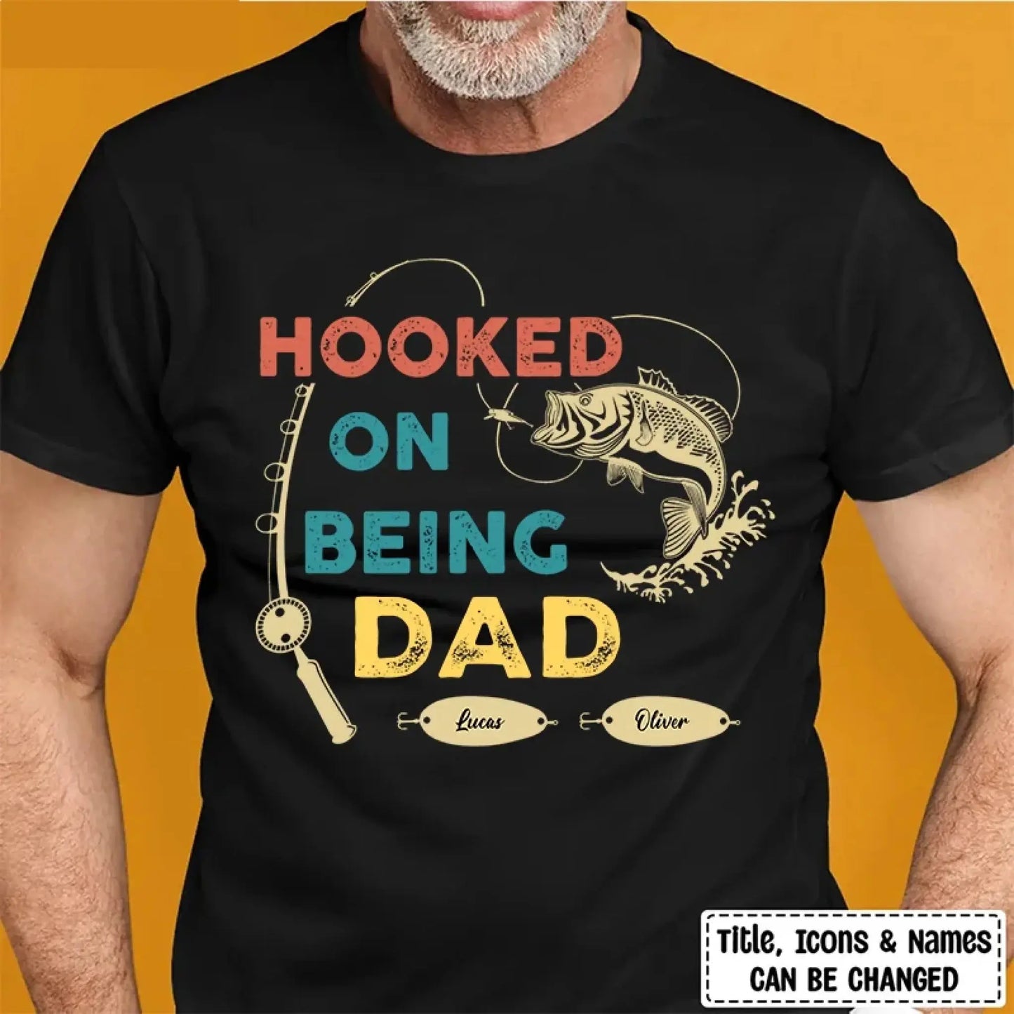 Hooked by Being Your Favorite Catch – Personalized Fishing Shirt – Custom Gift for Dad, Grandpa, or Papa from Kids Ezcustomize