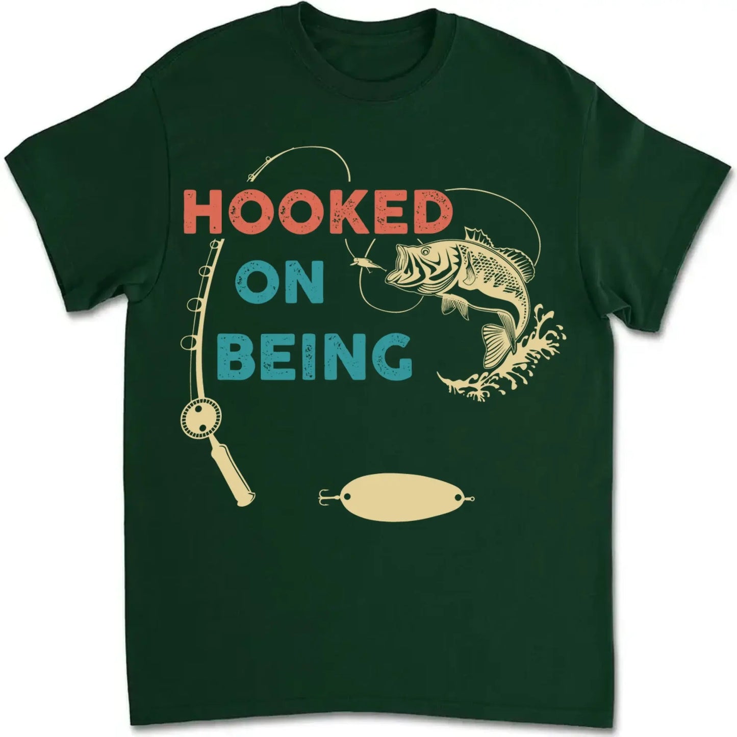 Hooked by Being Your Favorite Catch – Personalized Fishing Shirt – Custom Gift for Dad, Grandpa, or Papa from Kids Ezcustomize