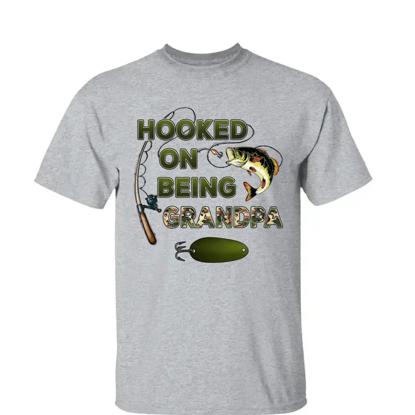 Hooked on Being Grandpa/Papa - Personalized Fishing Camouflage Shirt - Unique Father’s Day Gift Ezcustomize