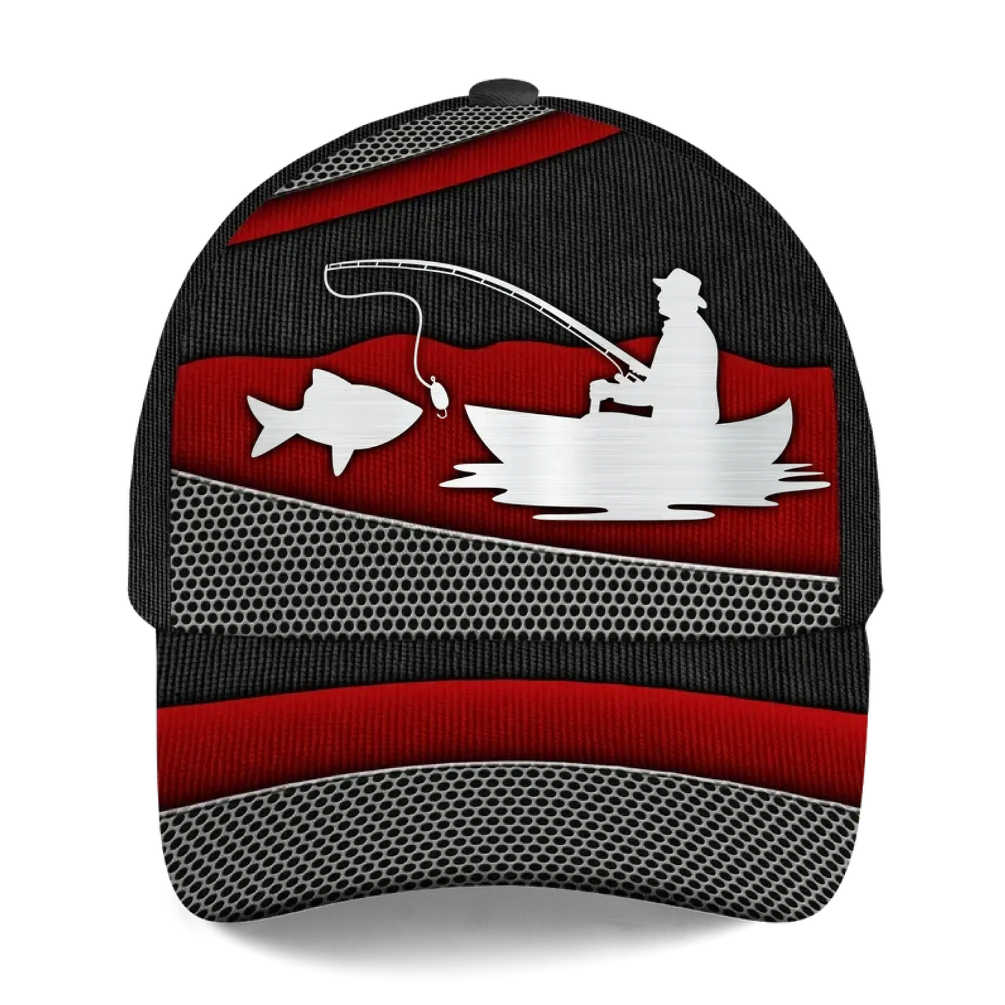 Hooked on Fishing - Personalized Classic Cap - Custom Metal Print Hat for Papa & Dad Ezcustomize