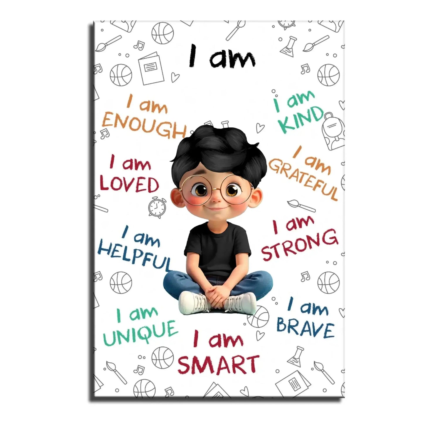 I Am Enough, Loved, Helpful, Unique, Smart - Personal Vertical Poster/Canvas - Gift For Son or Daughters Ezcustomize