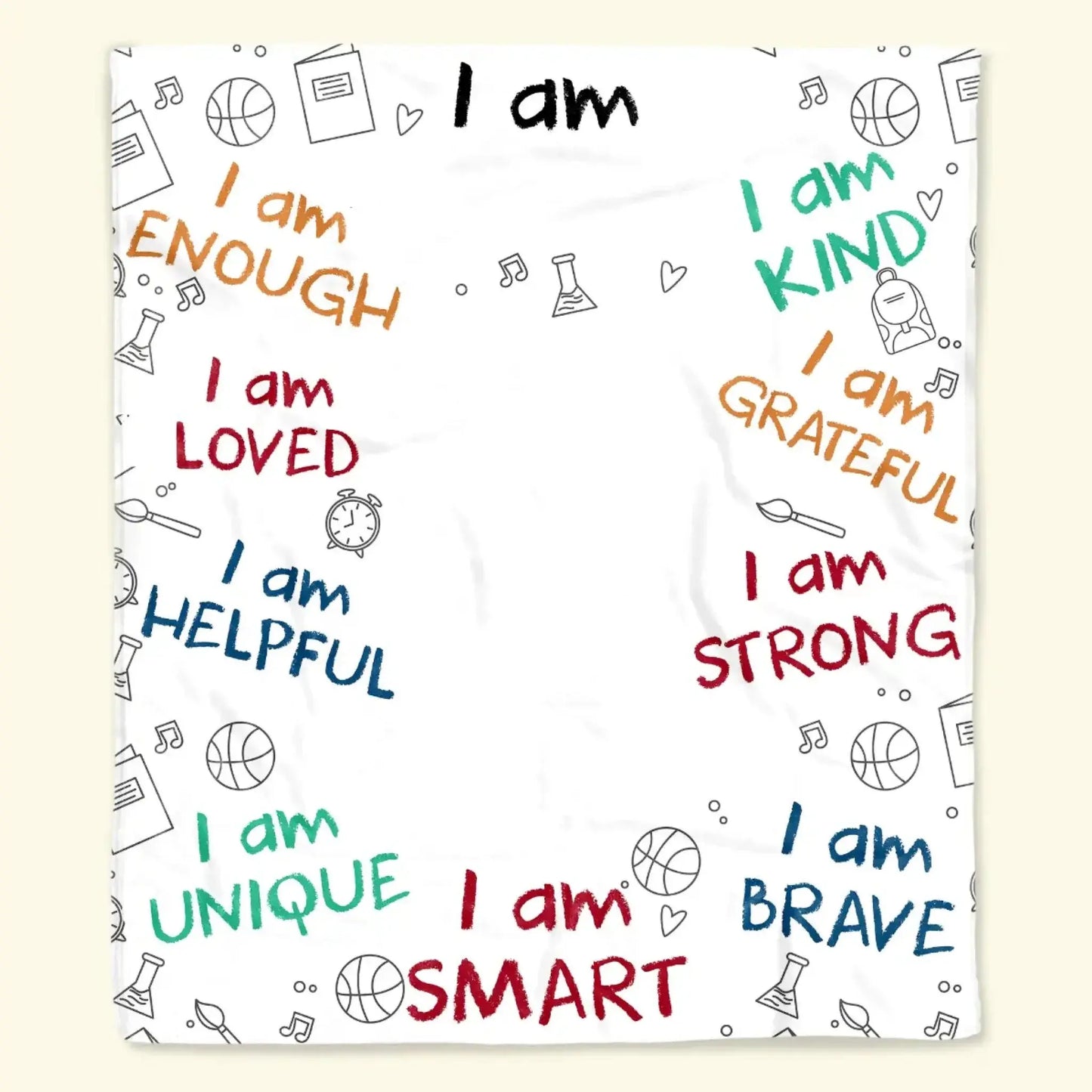 I Am Enough, Loved, Unique, Brave Kid - Personalized Custom Blanket - Gift For Grandson, Granddaughter, Son, Daughter Ezcustomize