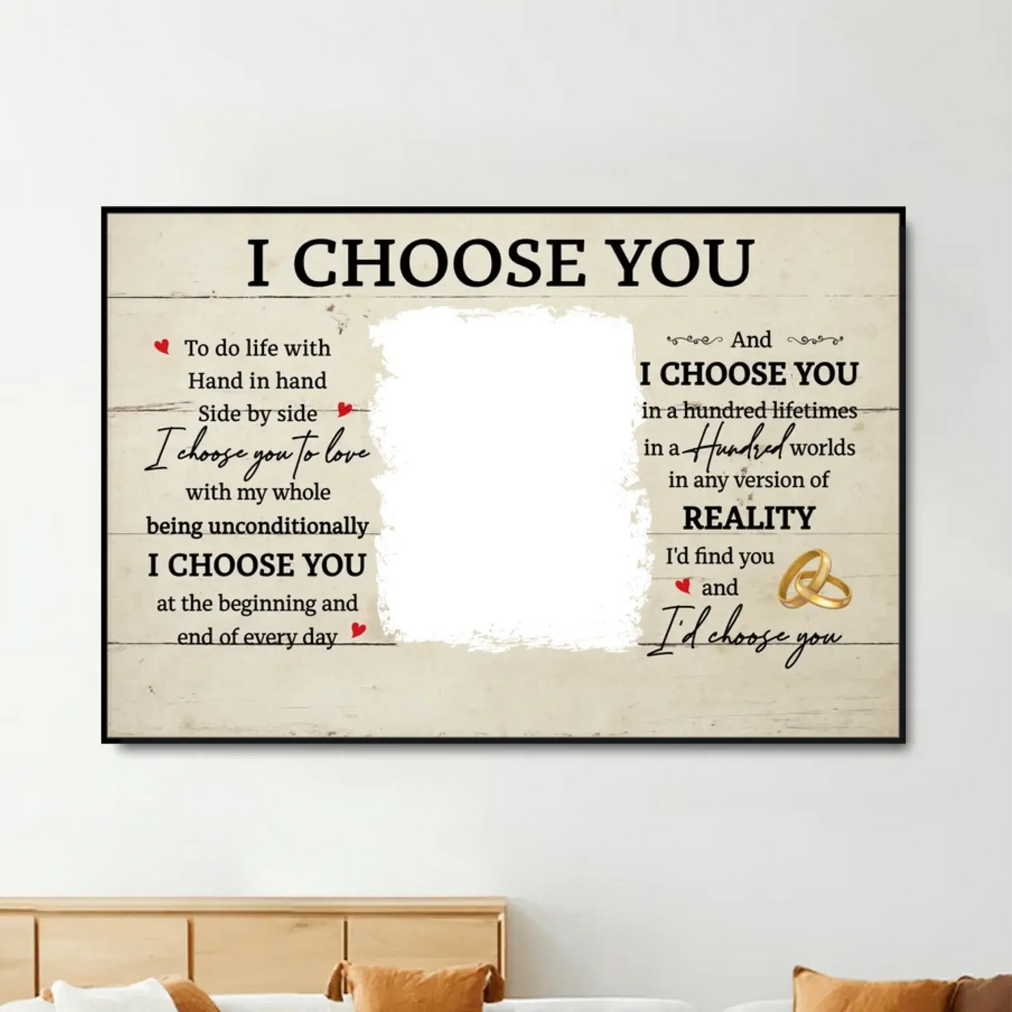 I Choose You Romantic Quote – Personalized Canvas/Poster – Meaningful Gift for Couples, Anniversaries, or Weddings Ezcustomize