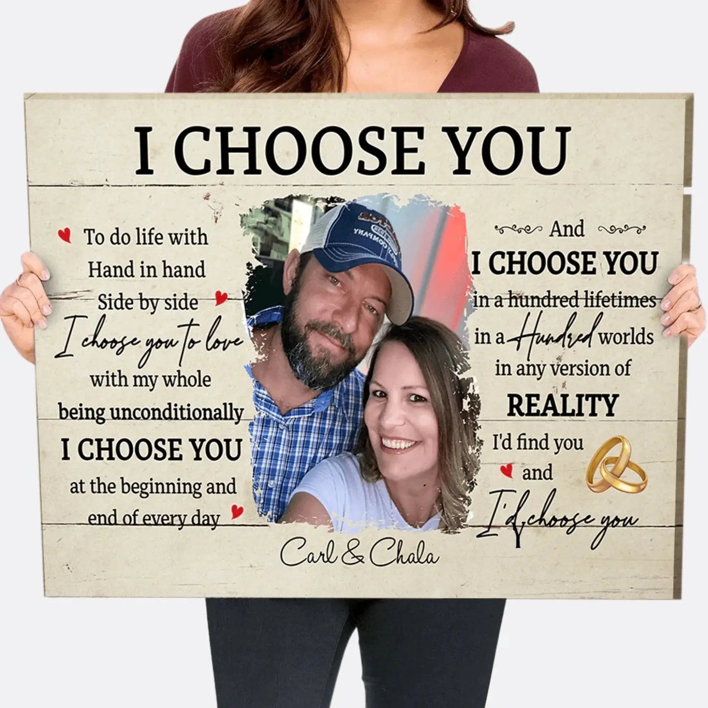 I Choose You Romantic Quote – Personalized Canvas/Poster – Meaningful Gift for Couples, Anniversaries, or Weddings Ezcustomize