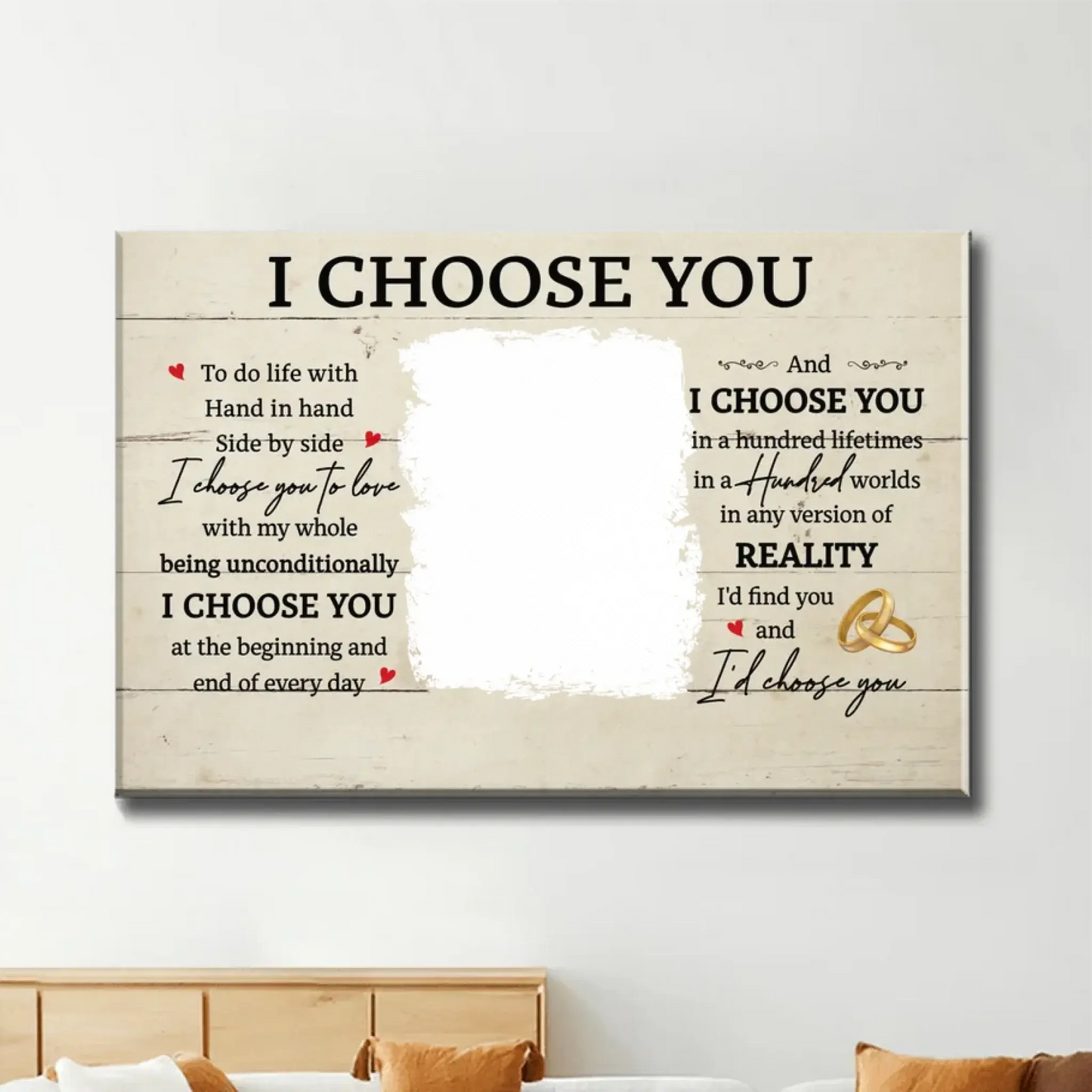 I Choose You Romantic Quote – Personalized Canvas/Poster – Meaningful Gift for Couples, Anniversaries, or Weddings Ezcustomize