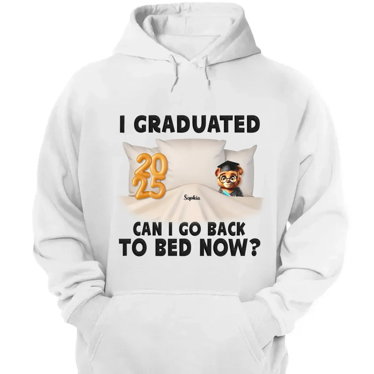 I Graduated, Can I Go Back to Bed Now? – Personalized T-Shirt – Funny Custom Graduation Gift for Students or Seniors Ezcustomize