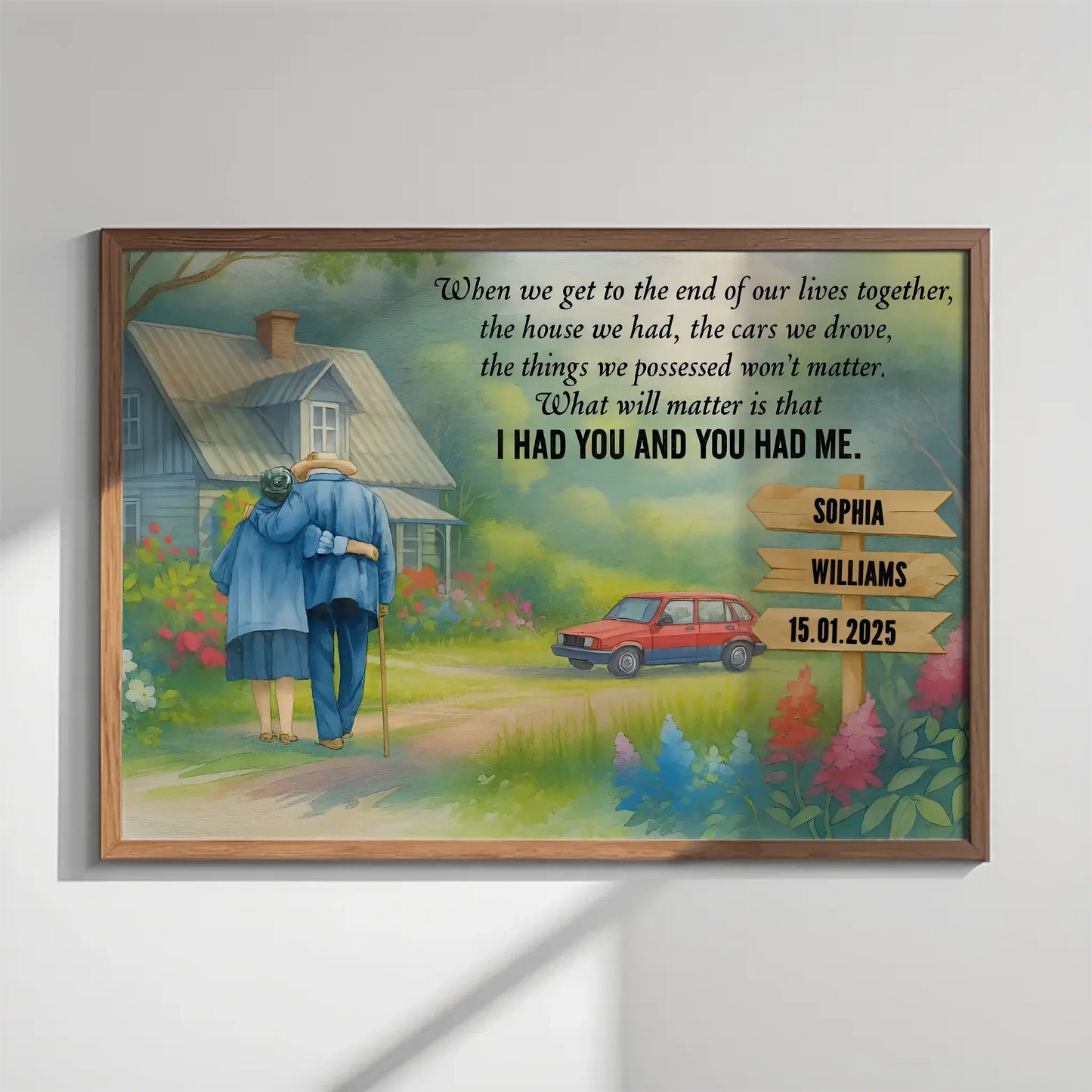 I Had You And You Had Me – Personalized Old Couple Poster/Canvas – Romantic Gift for Husband, Wife or Grandparents Ezcustomize