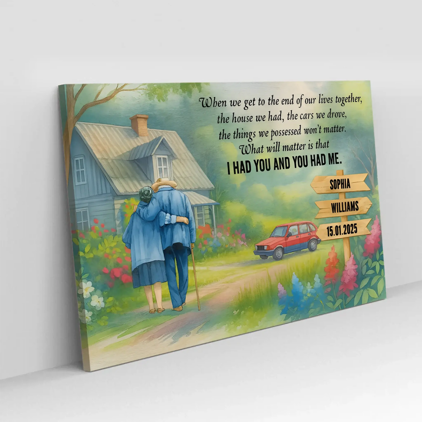 I Had You And You Had Me – Personalized Old Couple Poster/Canvas – Romantic Gift for Husband, Wife or Grandparents Ezcustomize