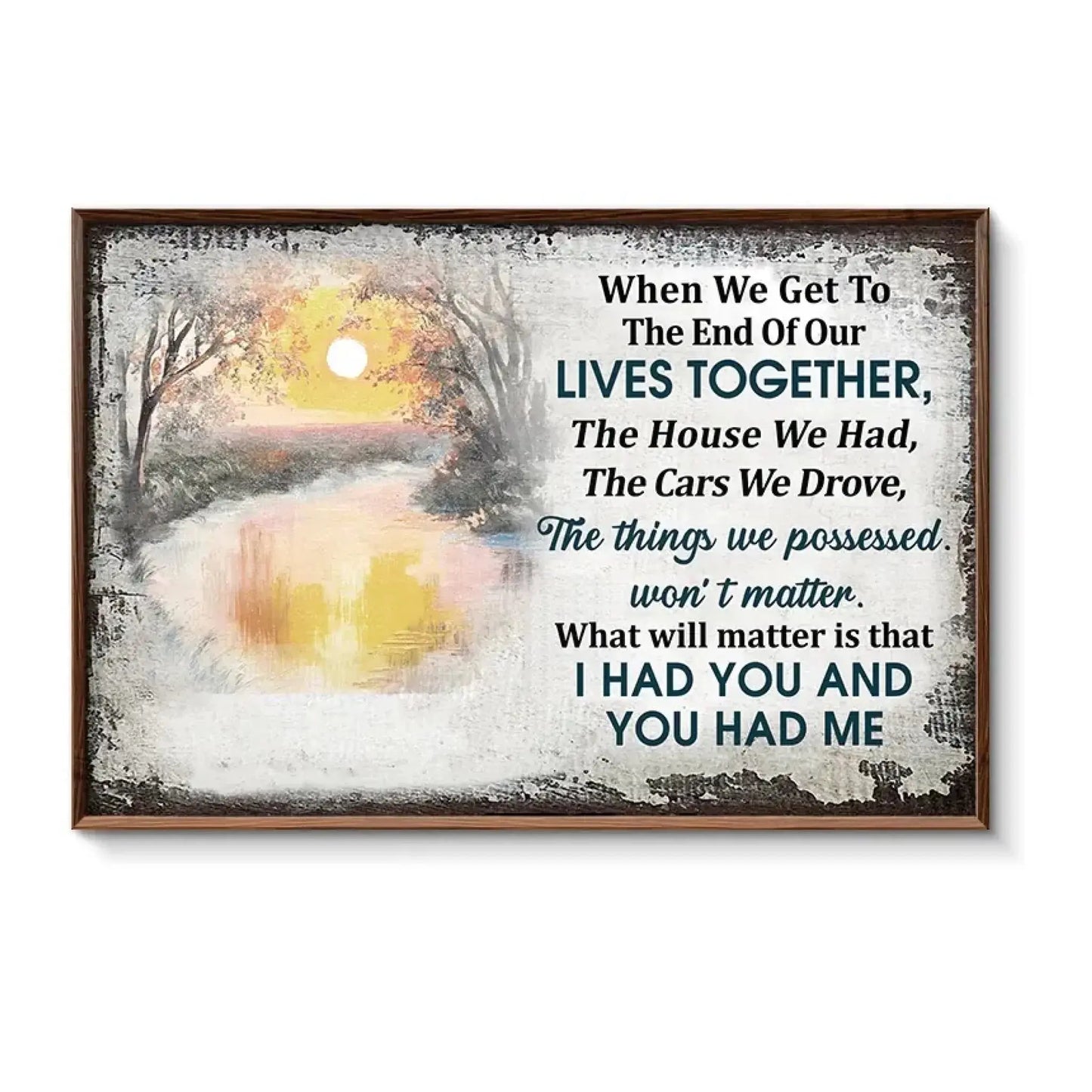 "I Had You & You Had Me" Old Couple Illustration – Personalized Poster/Canvas – Custom Anniversary & Love Gift for Couples Ezcustomize