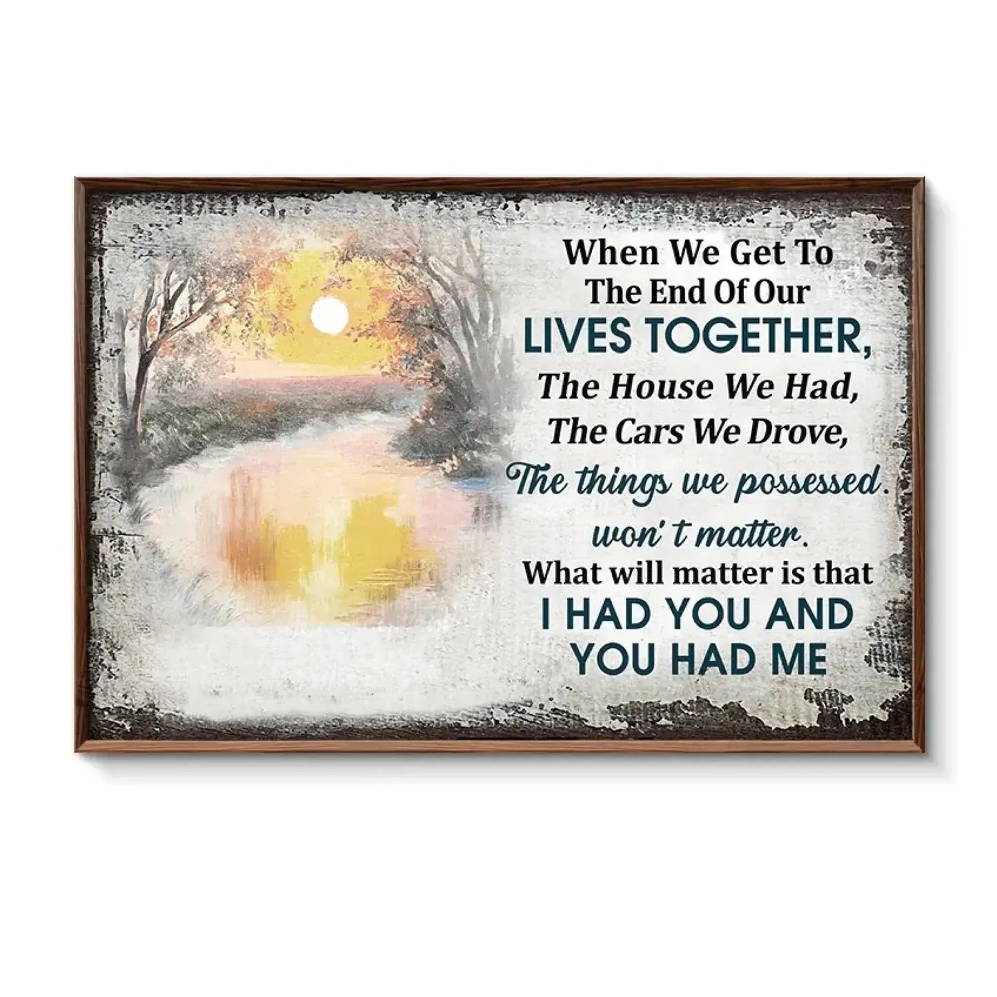 "I Had You & You Had Me" Old Couple Illustration – Personalized Poster/Canvas – Custom Anniversary & Love Gift for Couples Ezcustomize