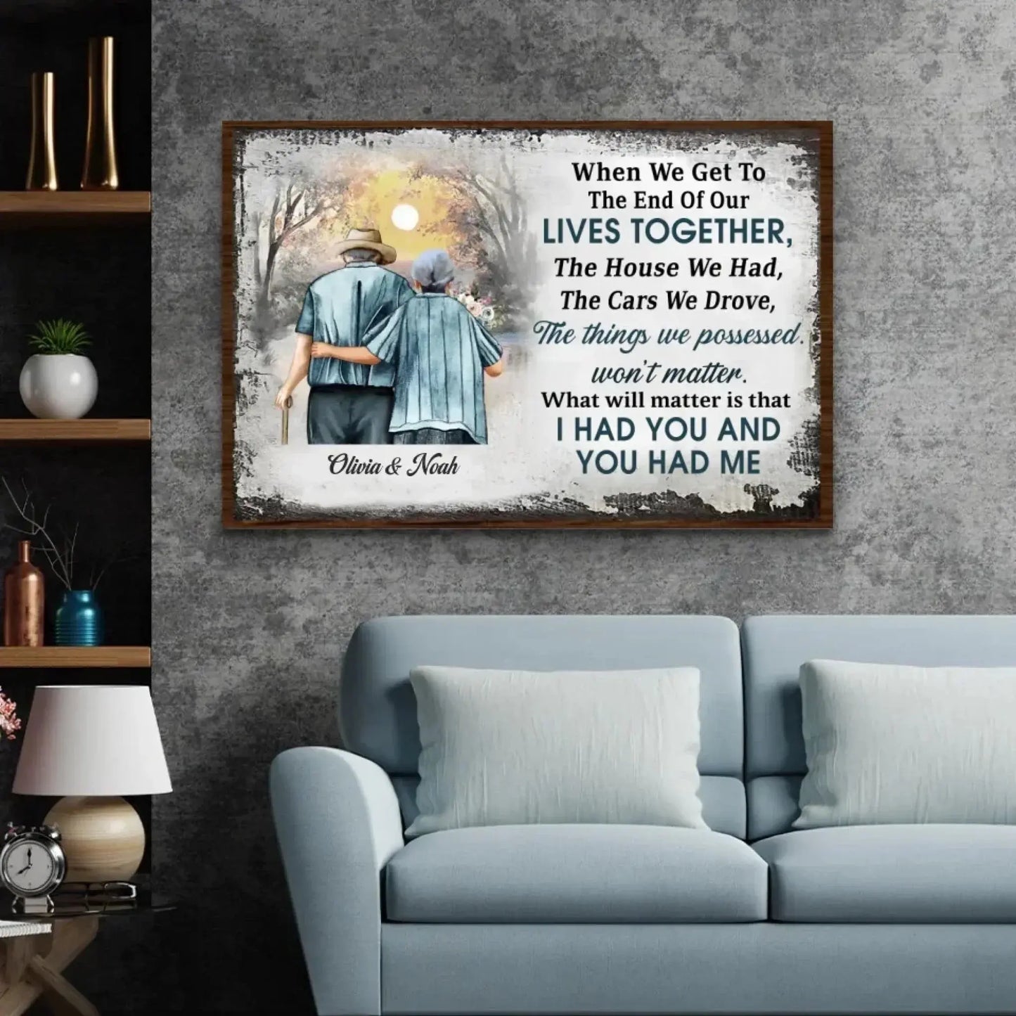 "I Had You and You Had Me" Sunset Art – Personalized Poster/Canvas – Romantic Wall Art Gift for Couples Ezcustomize