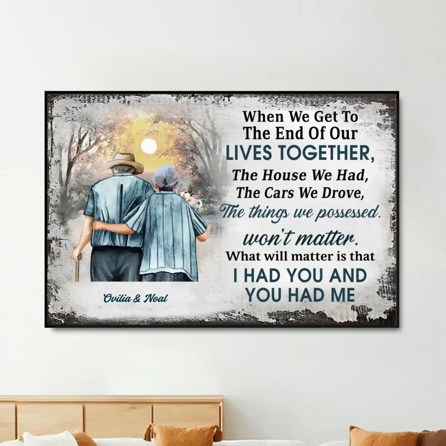 "I Had You and You Had Me" Sunset Art – Personalized Poster/Canvas – Romantic Wall Art Gift for Couples Ezcustomize