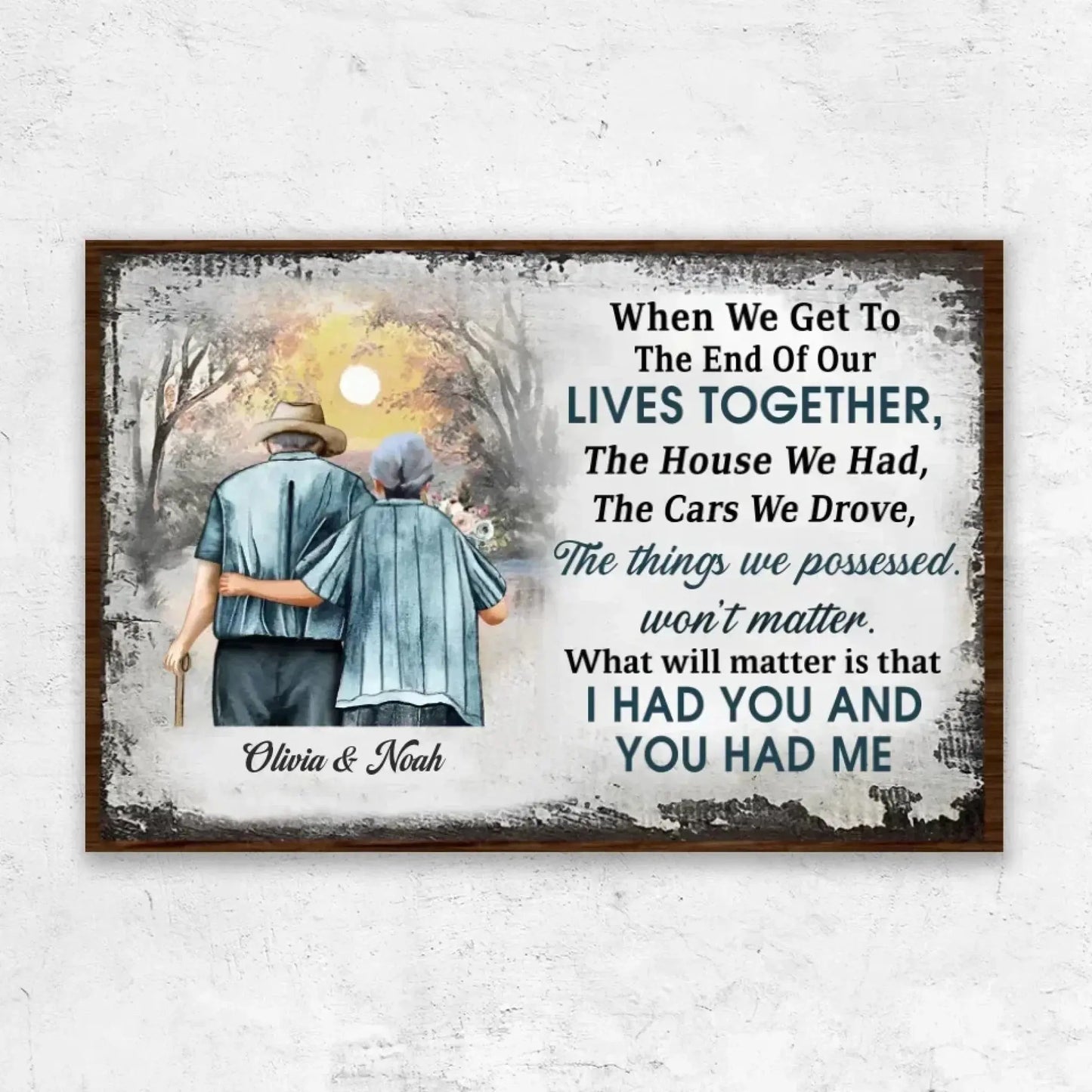 "I Had You and You Had Me" Sunset Art – Personalized Poster/Canvas – Romantic Wall Art Gift for Couples Ezcustomize