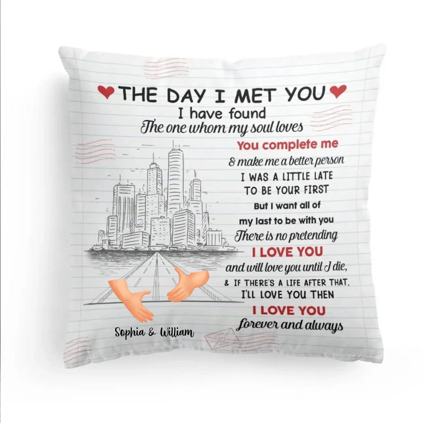 I Love You Forever And Always – Personalized Throw Pillow Cushion – Romantic Anniversary & Valentine’s Day Home Decor Gift for Couples Ezcustomize