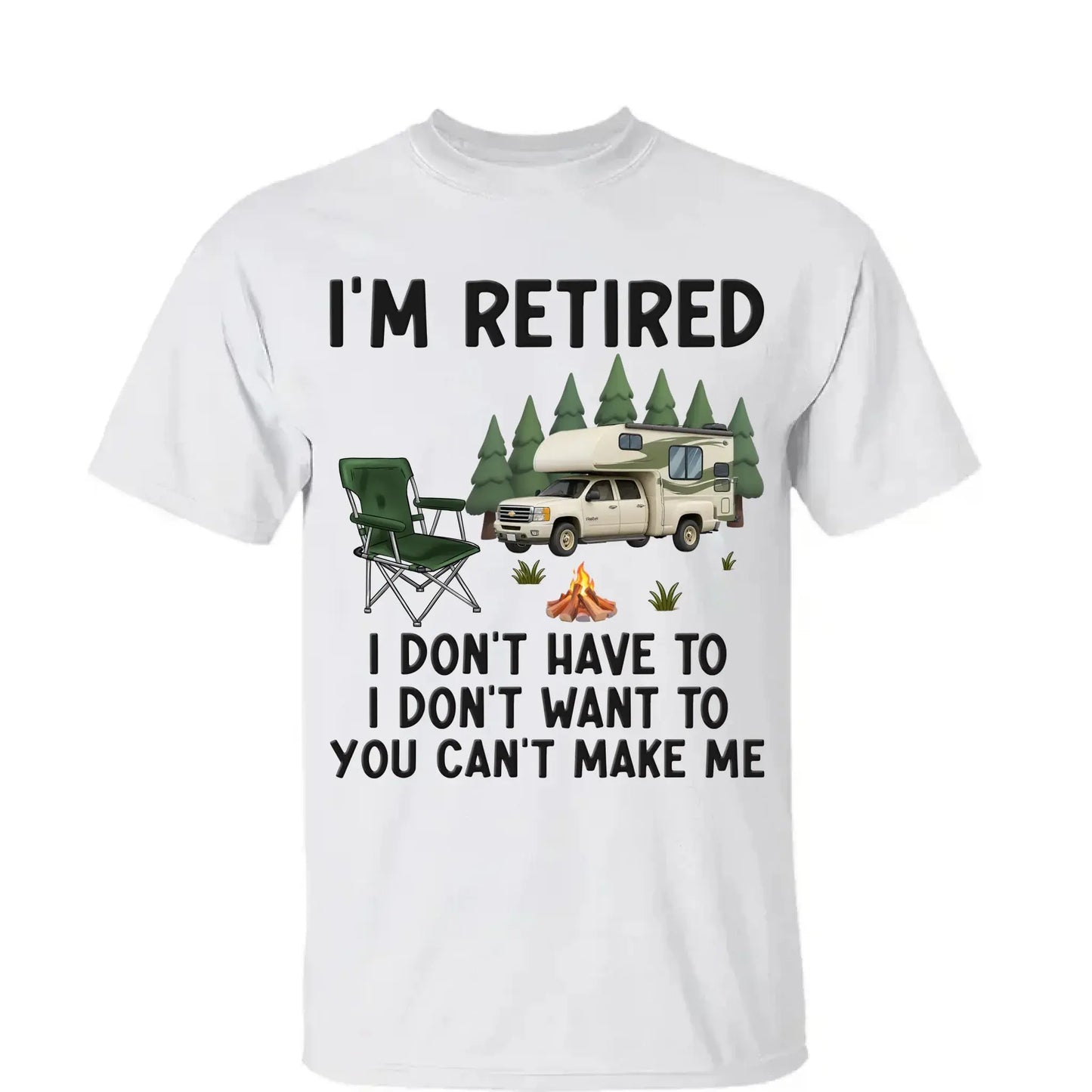 I'm Retired – Personalized T-Shirt/Hoodie for Coworkers – Funny Retirement Gift for Work Friends, Colleagues, or Camping Lovers Ezcustomize