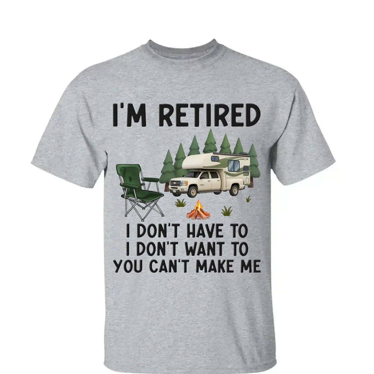 I'm Retired – Personalized T-Shirt/Hoodie for Coworkers – Funny Retirement Gift for Work Friends, Colleagues, or Camping Lovers Ezcustomize