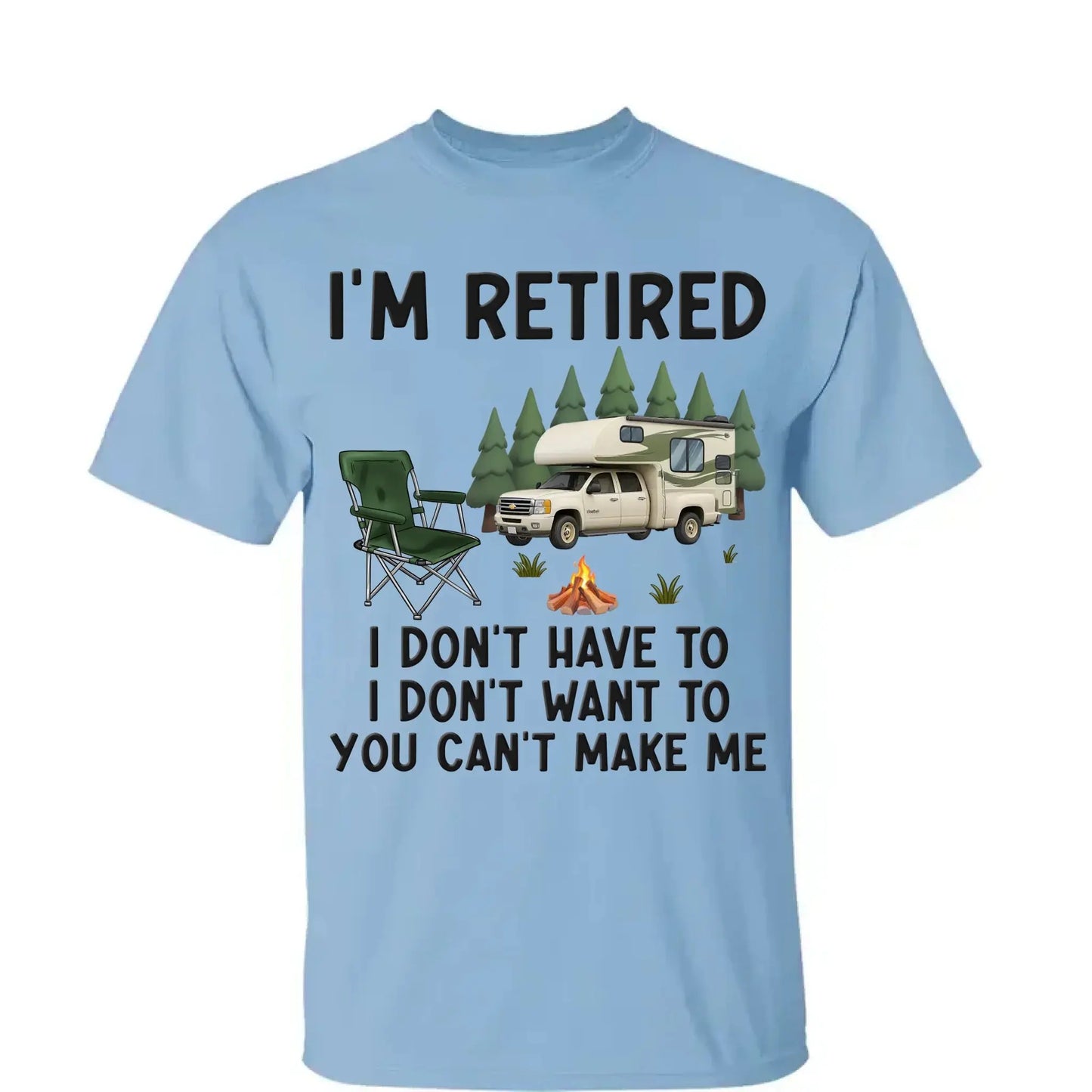 I'm Retired – Personalized T-Shirt/Hoodie for Coworkers – Funny Retirement Gift for Work Friends, Colleagues, or Camping Lovers Ezcustomize