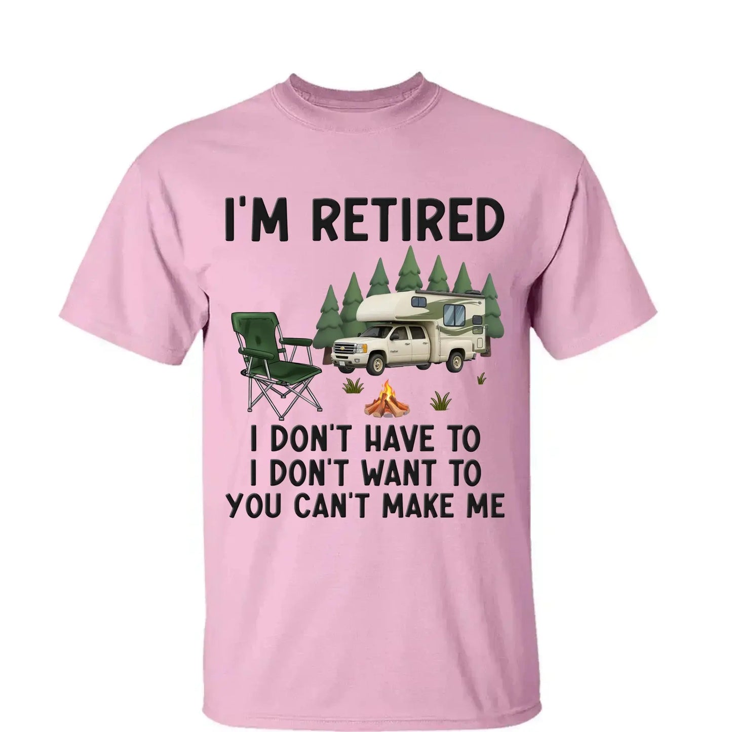 I'm Retired – Personalized T-Shirt/Hoodie for Coworkers – Funny Retirement Gift for Work Friends, Colleagues, or Camping Lovers Ezcustomize
