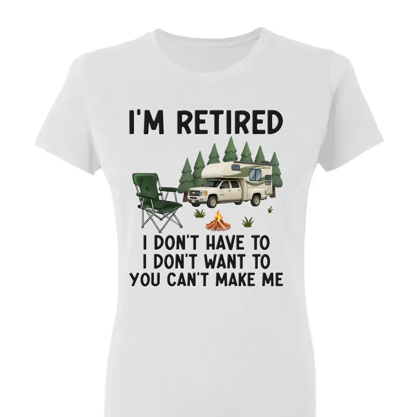 I'm Retired – Personalized T-Shirt/Hoodie for Coworkers – Funny Retirement Gift for Work Friends, Colleagues, or Camping Lovers Ezcustomize