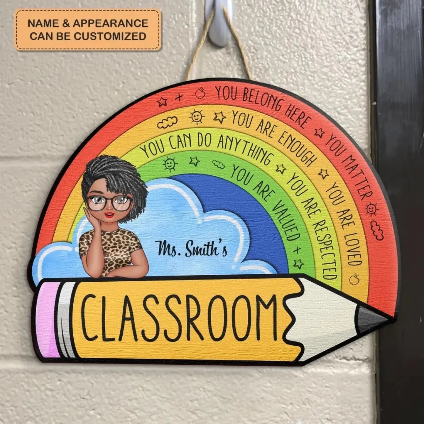 In My Class – Personalized Custom Door Sign for Teachers – Welcoming Back to School, Birthday, or Teacher's Day Gift Ezcustomize