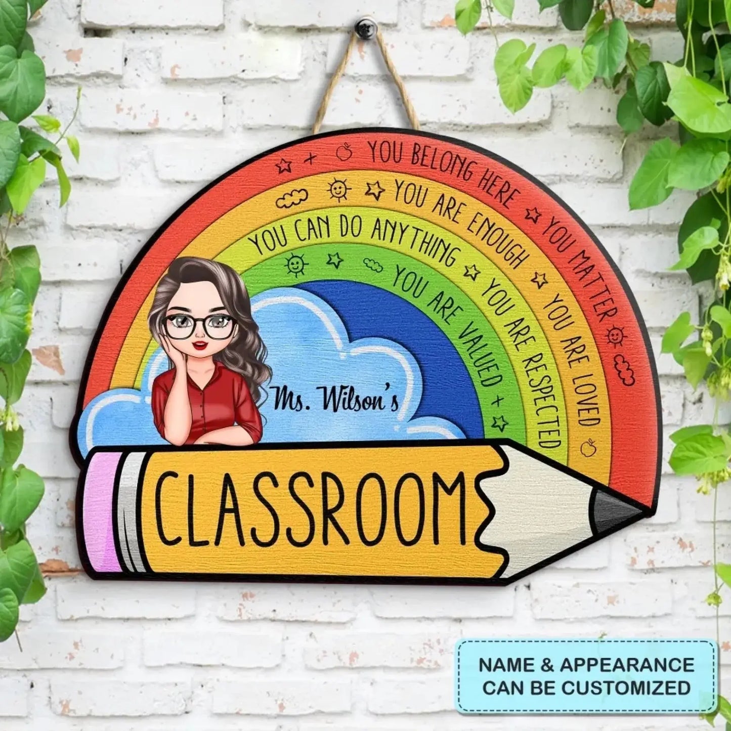 In My Class – Personalized Custom Door Sign for Teachers – Welcoming Back to School, Birthday, or Teacher's Day Gift Ezcustomize